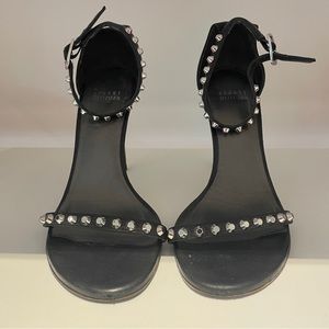 Stuart Weitzman Black Studded Sandals Size 7